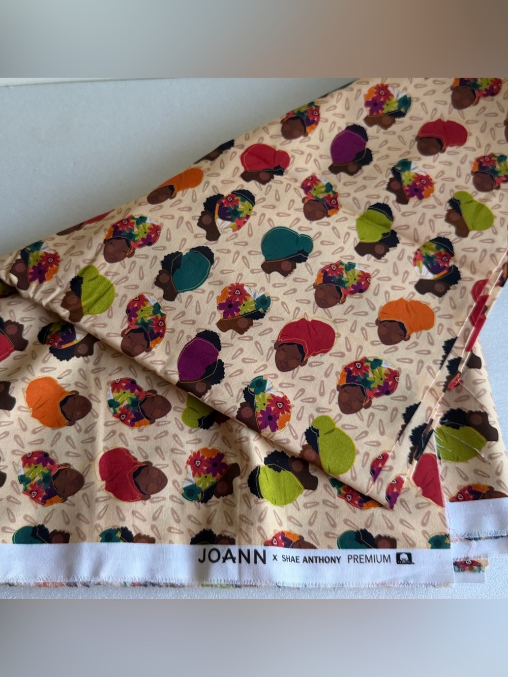 Shae Anthony JOANN Premium Fabric Black Women Headwrap Print 2 Yrds + 31 Inches
